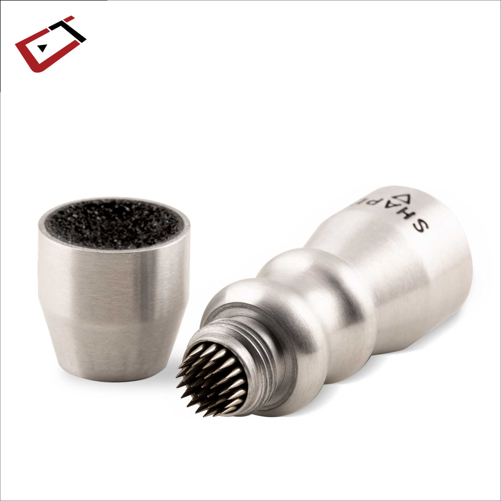 Cuetec Silver Bow Tie Tip Tool 3/4 View