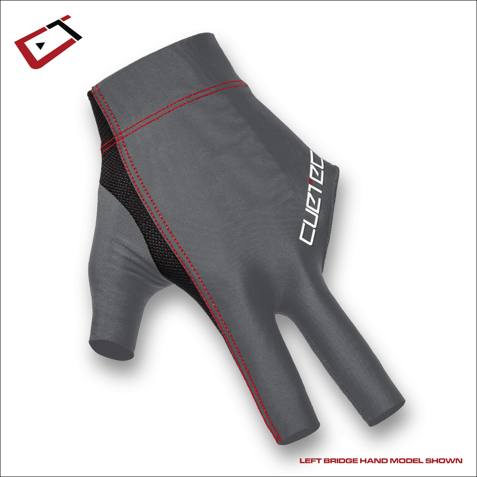 Cuetec Axis 95-740RM Guanto Da Biliardo Per Destrorsi - Taglia Media, Colore Nero, Materiale A Basso Attrito, Palmo Antiscivolo, Chiusura In Velcro